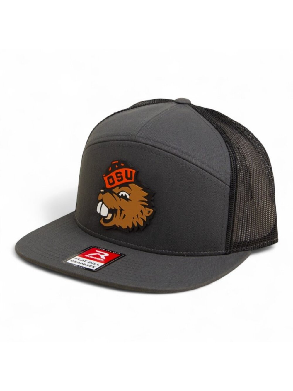 Oregon State Beavers Benny 3D Flat Bill Trucker Hat- Charcoal/ Black